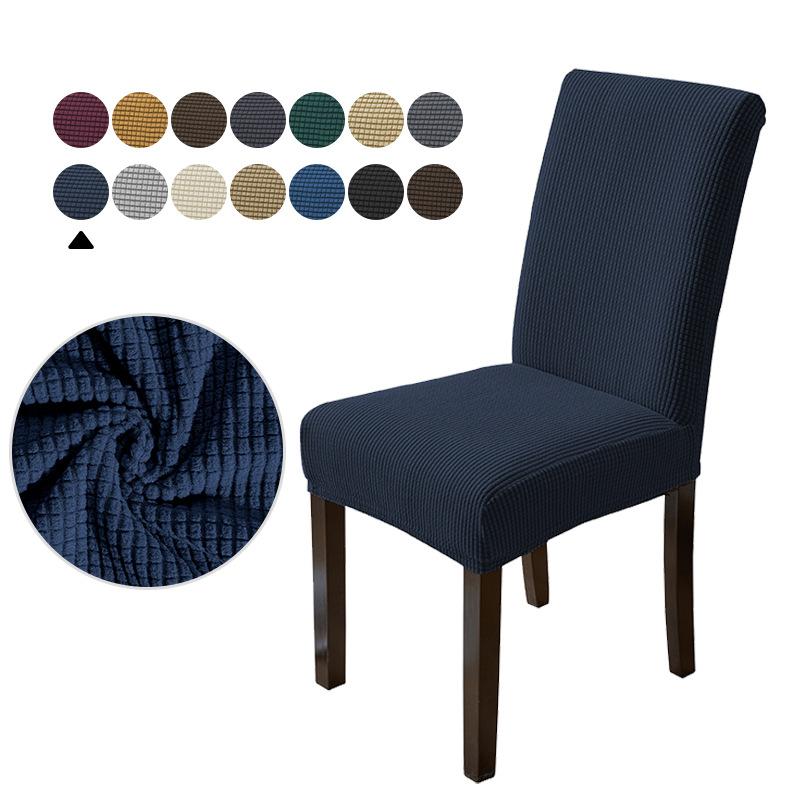 Waterproof Jacquard Adjustable Chair Cover Solid Dining Table Backrest Stool Cover Spandex for Home Dining Room Banquet Hotel