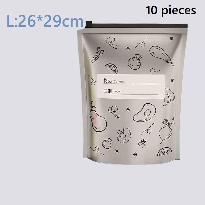 Aluminum Foil Food Preservation and Sealing Bags, Food Grade, Refrigerator and Household Food Preservation and Packaging Storage Bags, Zipper Type.