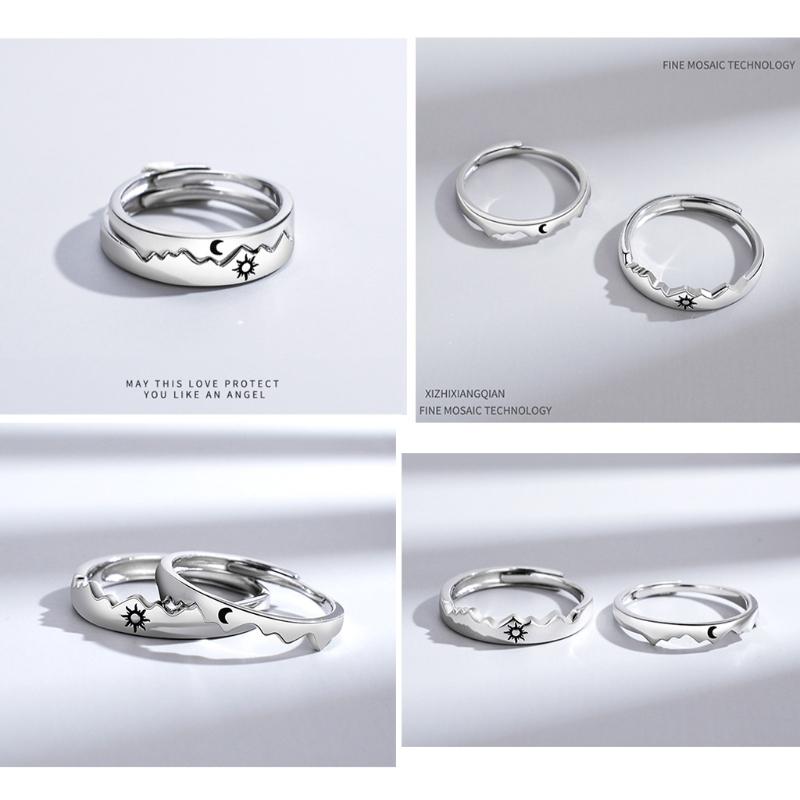 Couple Rings for Women Men Adjustable Couple Matching Promise Engagement Wedding Ring Set Friendship Rings Gift Jewelry