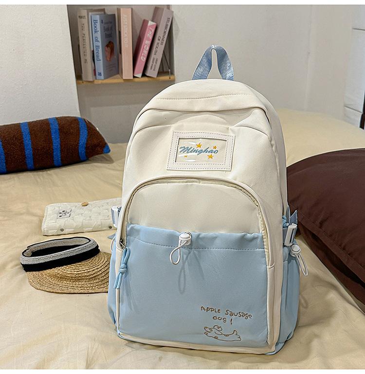 Zaino per la scuola nuovo stile ins giapponese ad alto valore fresco e dolce zaino con patchwork a colori contrastanti zaino leggero da viaggio per studenti delle scuole medie