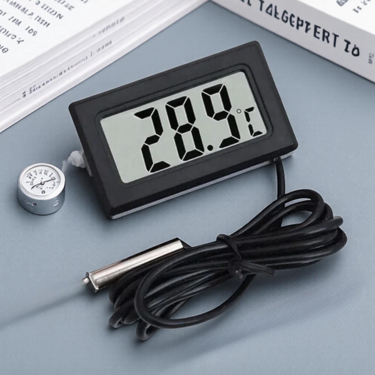 Digital Refrigerator Thermometer with Probe - Embedded Electronic Temperature Meter for Kitchen Fridge Freezer Water