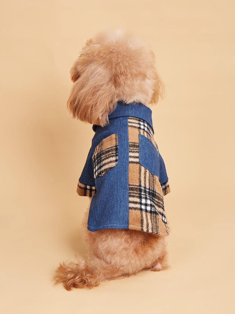 Honden kleding voor kleine honden Kostuum Jean Puppy met Hondje Plaid Huisdier Kleding Zachte Kleding Outfit