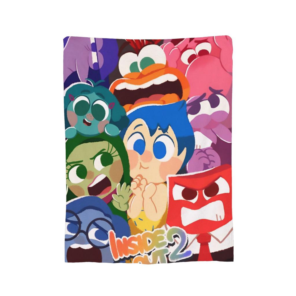 Inside Out Wool Blanket Cartoon Action Comedy Funny Throw Blankets for  Sofa Bedding Lounge 125*100cm Rug Piece,