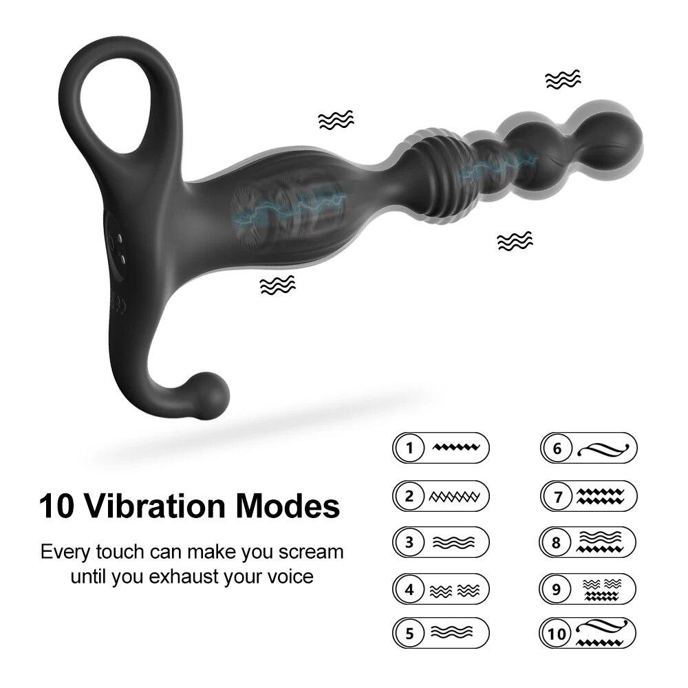 Silicone Anal Beads Vibrator for Women Men Dildo for Anal Butt Ball Plugs Remote Control Prostate Massager Sex toys for Adults