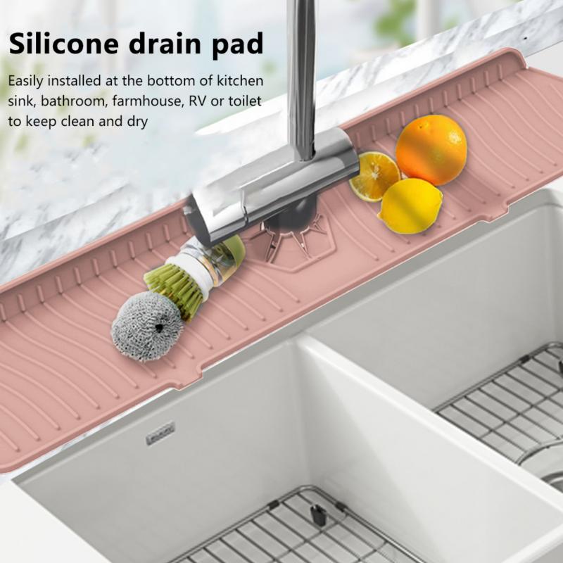 Silicone Pad Solid Color Clean Sanitary Faucet Kitchen Sink Splash Pad Irregular Drainage Tools Household Tools