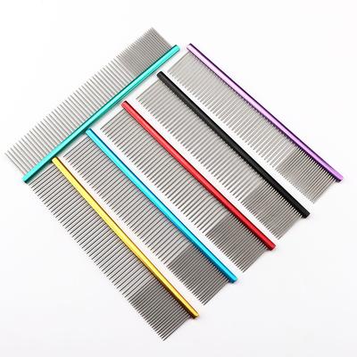 Lekki aluminiowy grzebień dla zwierząt 6 kolorów Opcjonalny profesjonalny grzebień do pielęgnacji psów Szczotka do czyszczenia sierści dla szczeniąt Akcesoria dla zwierząt