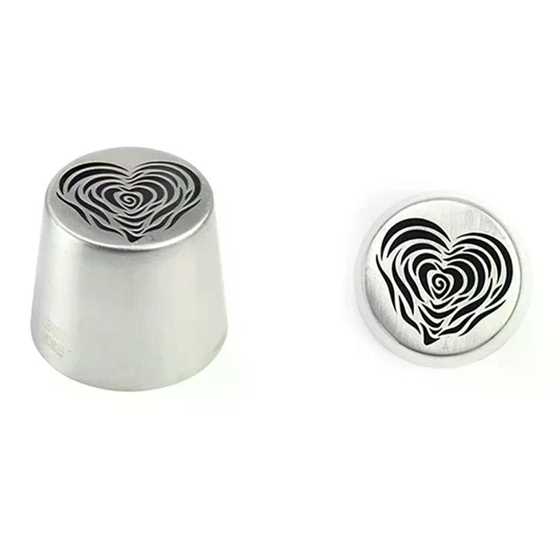 Utensils Baking Cake Tool Stainless Steel XL Heart Rose Flower Pattern Russian Icing Tip Marshmallow Piping Nozzle Decorating