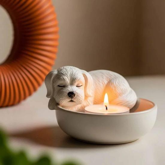 Puppy Candle Holder Handmade Animal Tea Light Candle Holder Cartoon