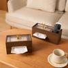Luxury Wooden Tissue Box with Remote Holder - Desktop Organizer for Living Room, Hotel - Stylish Facial Tissue Dispenser