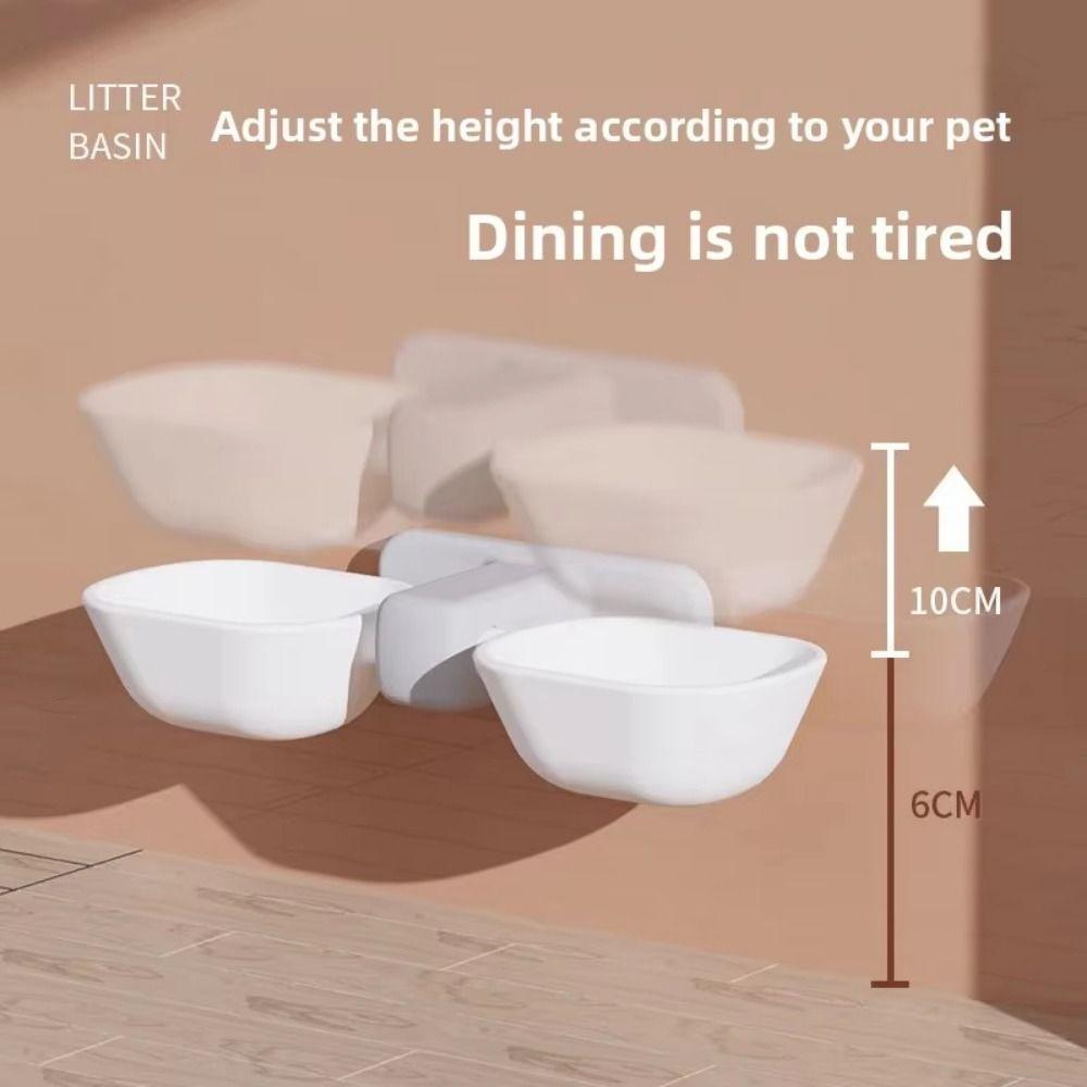 Cute Pet Feeding Bowl Detachable Hanging Cat Food Container Adjustable Height Wall Mounted Dog Food Basin Pet Accessories