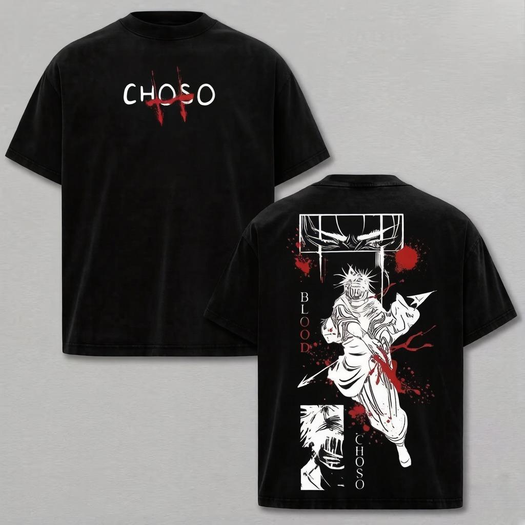 

Choso Print Tshirt Anime Jujutsu Kaisen Clothing Unisex Women Short Sleeve Tshirts Retro T Shirt Harajuku Male Cotton Tops XL