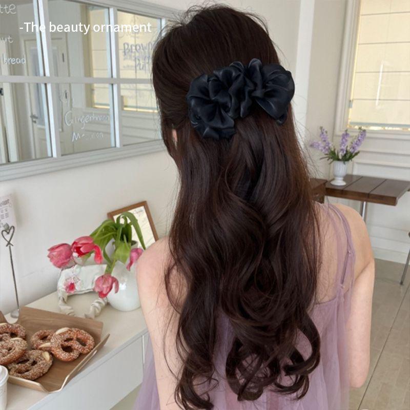 

Универсальная большая заколка-краб для волос с бантом - атласный аксессуар для волос в стиле французской принцессы