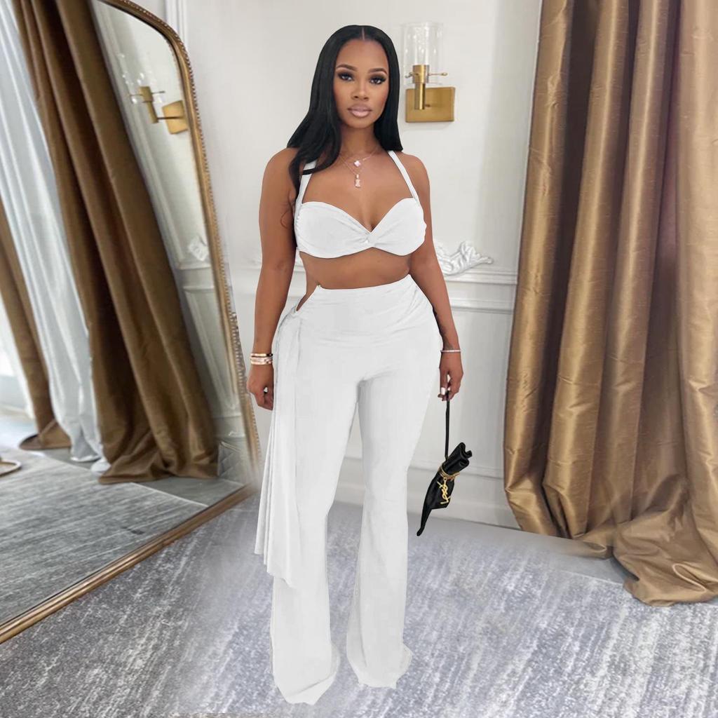 Summer Women's Sexy Strappy Bandeau Long Pants Set
