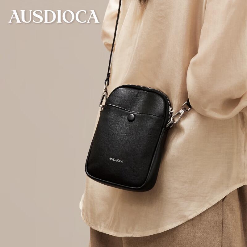 Aodijia Women s Mini Genuine Leather Crossbody Phone Bag