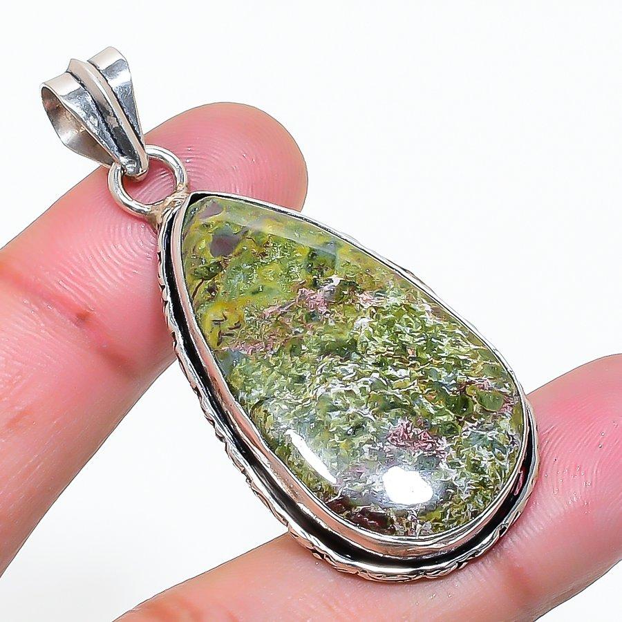 Natural Dragon Blood Gemstone Handmade 925 Sterling Silver Pendant 1.97 AP-15286