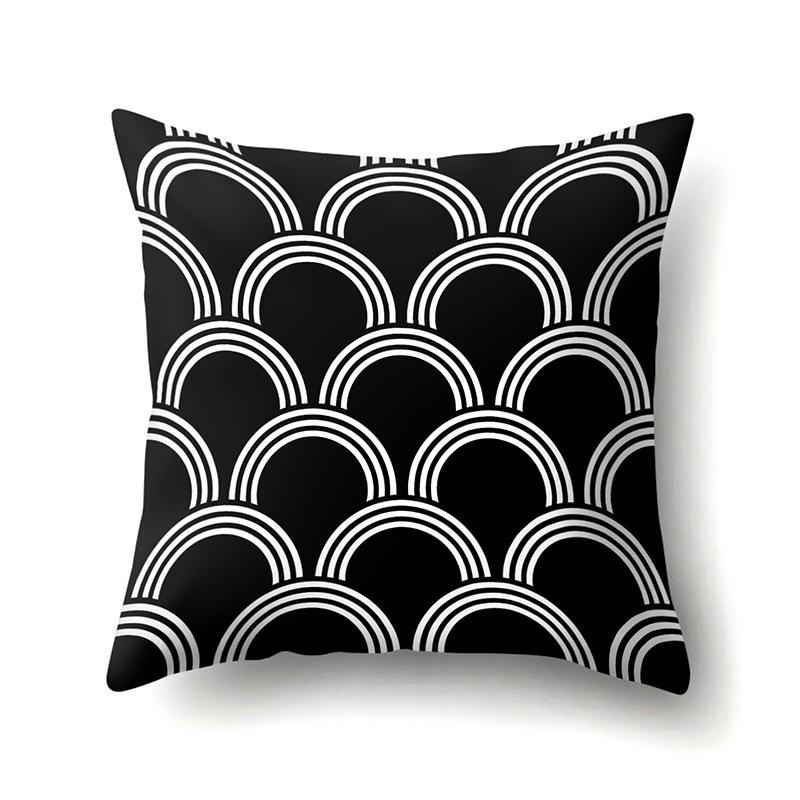 Polyester Pillow Case Geometric Home Printed Pillow Waist Cushion Cover Car Cushion Head Cushion Cover