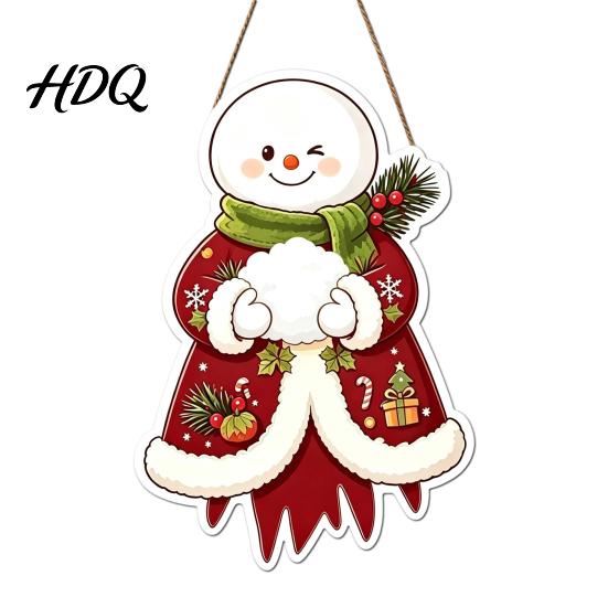 Xmas Window Decorations Wooden Christmas Hanging Pendant Cartoon Welcome Sign for Front Door Ornaments Wall Decor