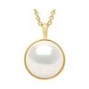 Collier - PEARLS & COLORS - Pearls & Colors - Perle d'eau douce 10-11 mm Bouton - Or jaune 9 ct (375) - Perle blanche AAA+