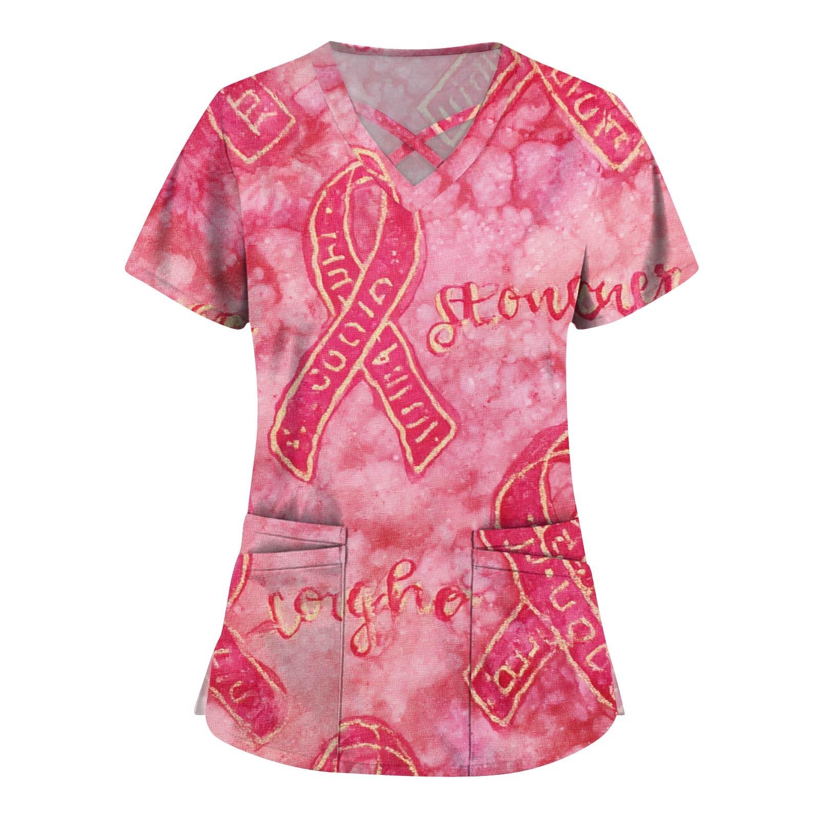 

Женская мода V-образный вырез короткий рукав комбинезон двухслойный карман принтованный топы одежда XL розовый