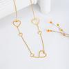 Gold Hollow Heart Titanium Steel Necklace for Women Elegant Commuter Luxury Sweet Fashion Jewelry Accessories