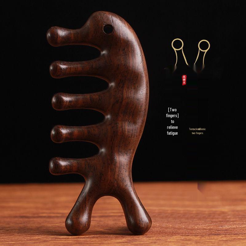 

Массажер для кожи головы и меридианов лица из сандалового дерева для терапии выпадения волос - Унисекс оздоровительная расческа