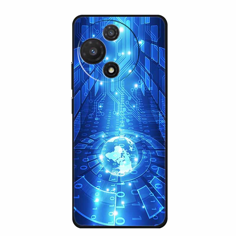 For TCL 605 Case Fashion Flower Protective Black Silicone Soft TPU Back Cover Case For TCL 60 5G 60 SE Case 60SE Coque Funda Bag