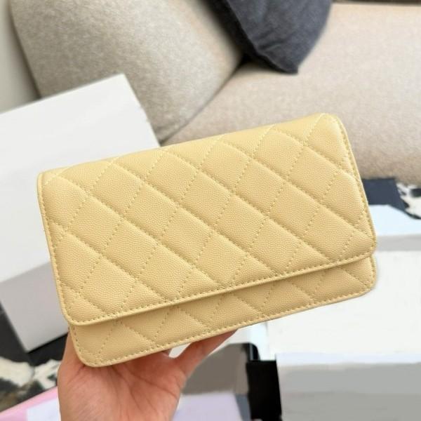 25 New WOC Chain Bag Caviar Rhombus Chain Bag Women's Bag Daily Commuting Out Shoulder Oblique Span Bag