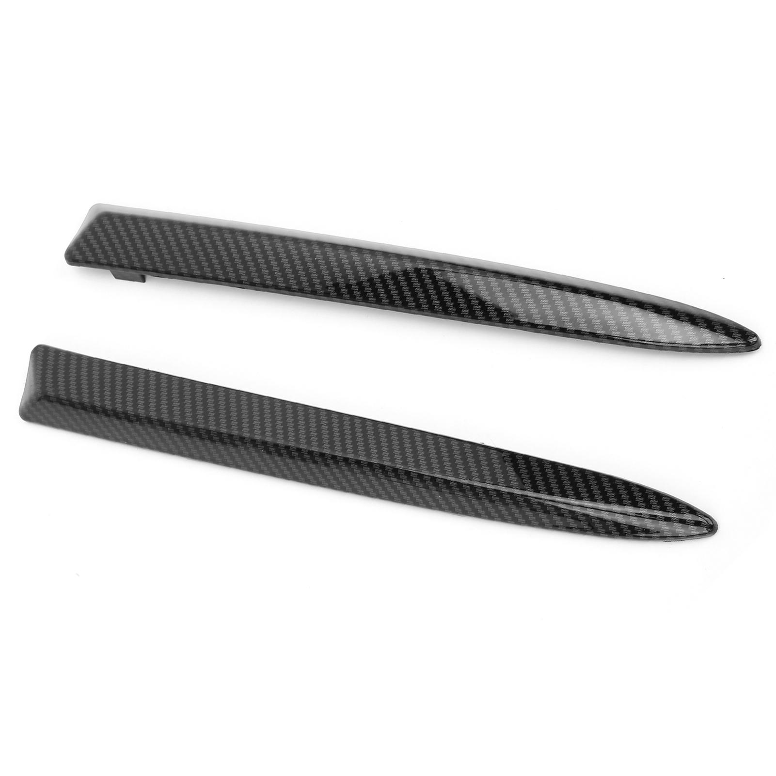

Pair Front Bumper Upper Trim Carbon Fiber Style 735455041 Replacement for FIAT 500 2007‑2015