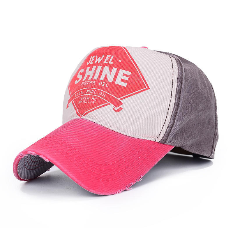 

Бейсболка унисекс в винтажном стиле 55-60cm ярко-розовый/коричневый