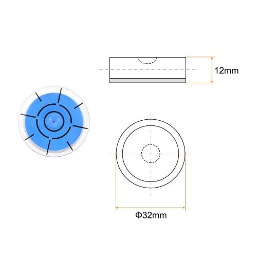 uxcell Round Bubble Level, 32x12mm, Mini Circular Precision Spirit Level for Camera Tripods, Telescopes, and Workshop Turntables, Blue
