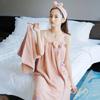 Towel Bath Hair Band Twopiece Female Cotton Absorbent Nonlinting Bath Skirt Can Wear Sexy Tube Top Bathrobe Soft Flannel Fabric