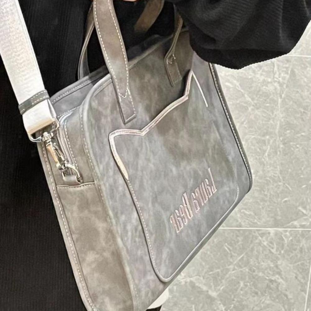 

Large Capacity Laptop Bag PU Leather Computer Handbag Durable Laptop Sleeve Commute серый