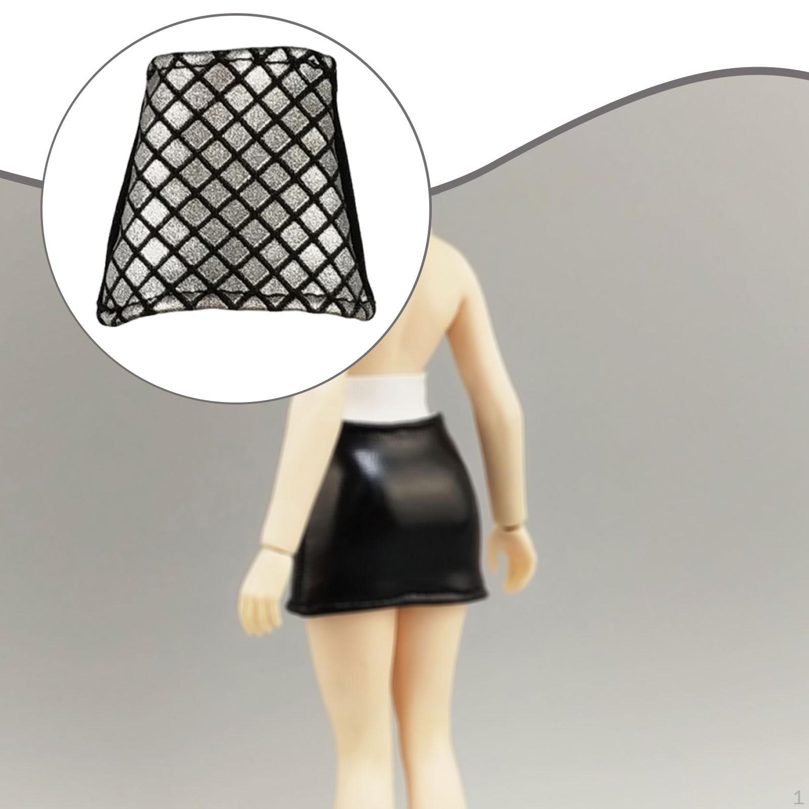 

1:12 Scale Short Skirt Costume Mini Doll Dress Fancy Accessories Trendy for Silver and Black