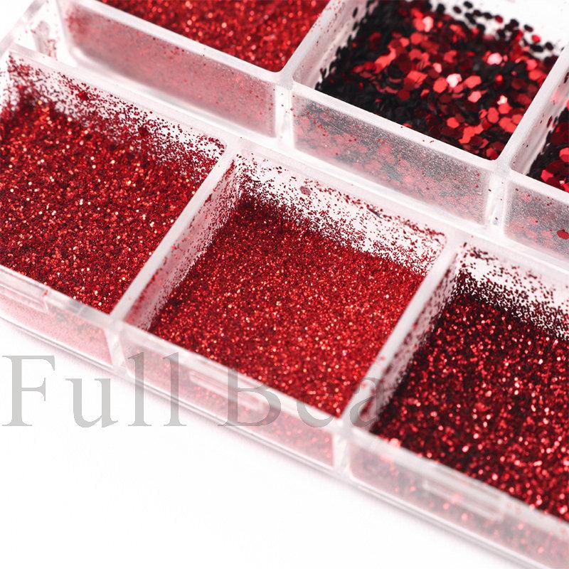 Nail Sequins 12 Romantic Valentine's Day Glitter Pink Love Sequins Boxed Nail Sequins