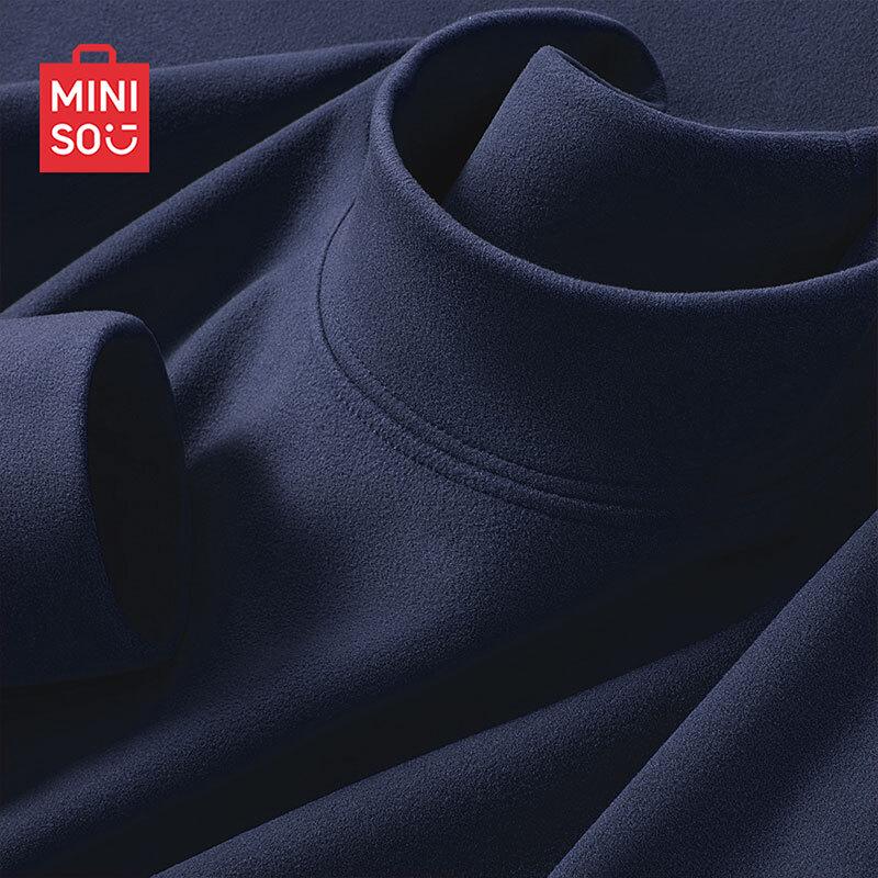 MINISO Men's Fleece Semi-High Collar Long-Sleeve Base Layer