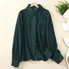 Autumn Vintage Corduroy Long Sleeved Shirts Women's Pocket Loose Casual Shirt Top