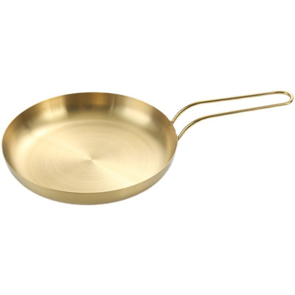 Handled Stainless Steel Frying Pan 18/20cm Snack Dish High-quality Serving Plate Barbecue