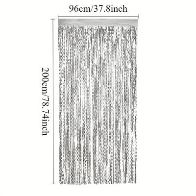 Wavy Tinsel Foil Fringe Curtain Background Decoration Rain Curtain Wedding Birthday Party Anniversary Christmas Decoration