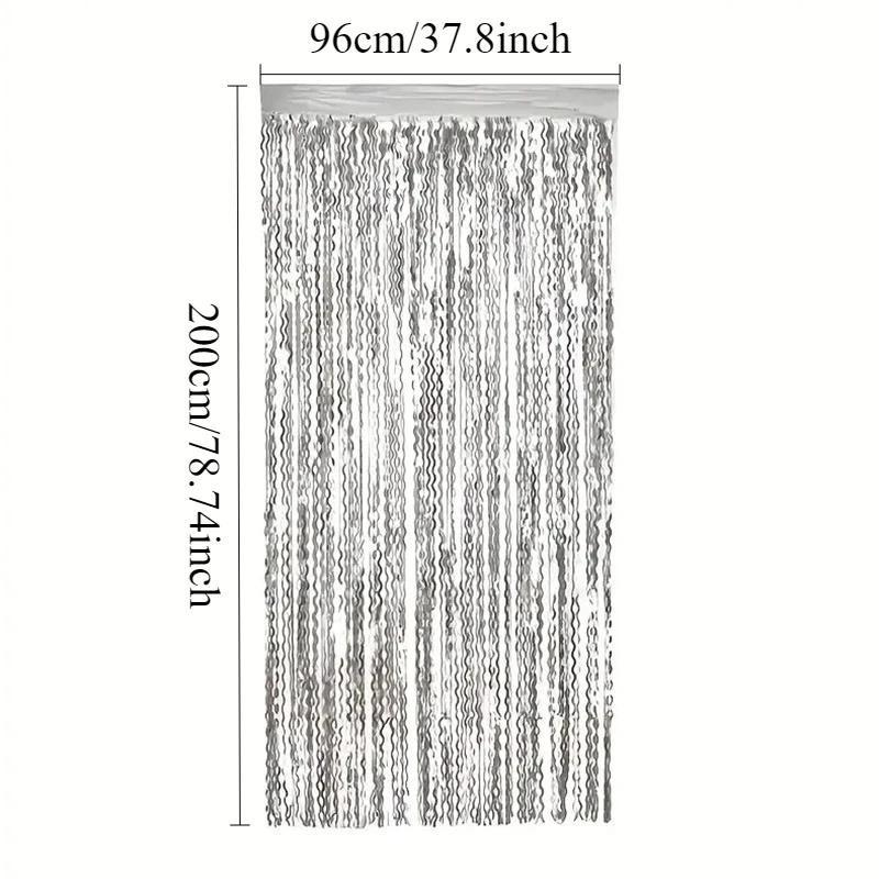 Wavy Tinsel Foil Fringe Curtain Background Decoration Rain Curtain Wedding Birthday Party Anniversary Christmas Decoration