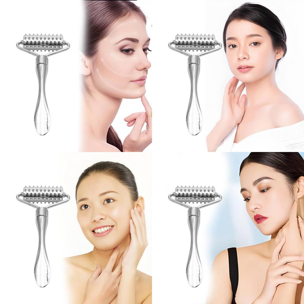 Premium Metal Eye Cream Roller Massager With Microneedle Design For Facial Beauty