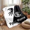 Coperta in Flanella SC Freiburg FC con Testo Nome Personalizzato Logo Calcio Coperta in Pile Personalizzata Regalo Speciale per Divano Camera da Letto Casa
