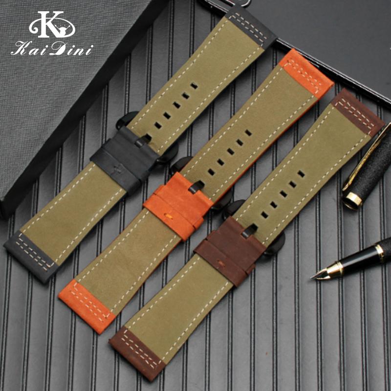28mm Cowhide strap For Seven Friday P1/2 Q2/03/M2/M021 T2 Men Watchband Vintage Diesel Large Size Men Metal rivet