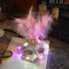 Fancy Plastic LED Glowing Mask Lace Half Face Mask Feather Mask Rhinestone Light Up Venice Masquerade Mask Halloween