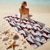 1Pc Christmas Gnome Celebration Beach Towel Microfiber Beach Towel Thin Absorbent For Beach Swimming Yoga Bath Sports
