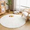 Sun Deco Rug Carpet White Shaggy Rug Round Diameter 120cm Washable Rug Rug Mat Soundproof Carpet Soft To the Touch All Seasons Living Room Carpet Soft