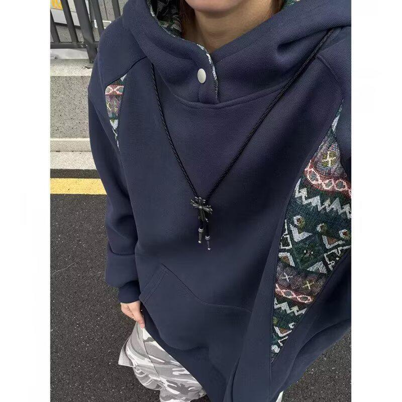 2025 Men's Plus Velvet Heavyweight Hoodie - Trendy American Lazy Style, Loose Fit, Perfect for Couples in Spring & Autumn.