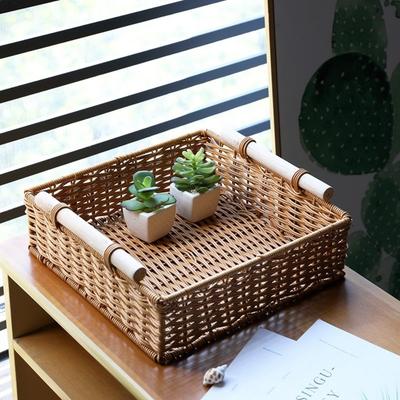Plastic Storage Tray Rectangular Woven Basket New Serving Tray  Dining Table