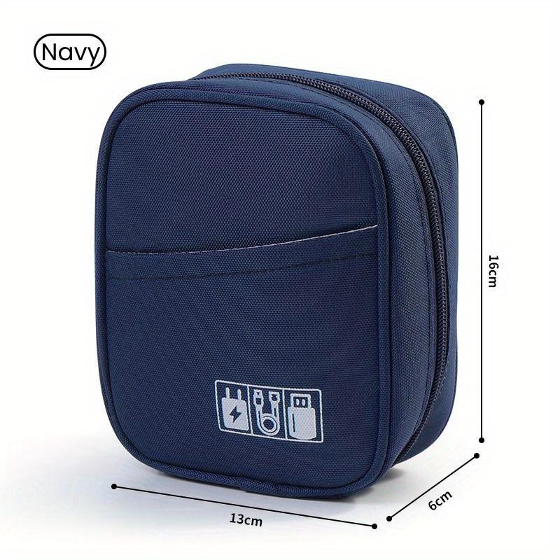 

Travel Waterproof Multifunctional Storage Bag Portable High Capacity for Digital Product USB Data Line Chargers Cable Organizer темно-синий