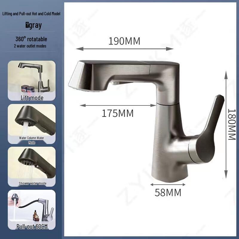 TLXT Single Handle Pull-Out Basin Faucet