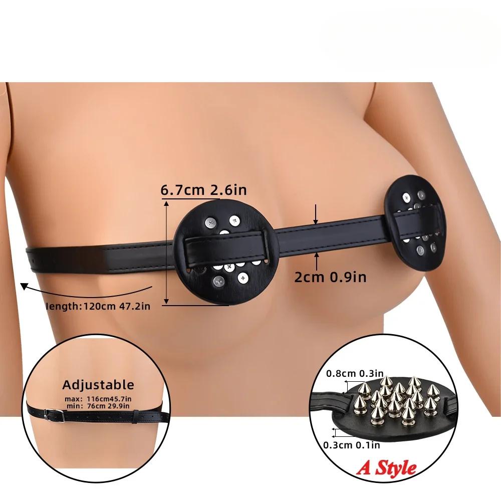 BH-Geschirr Brustgurte Nippelklemmen Stacheliger Brustbinder Paar Leder Bettfessel Sexspielzeug für Frauen Männer